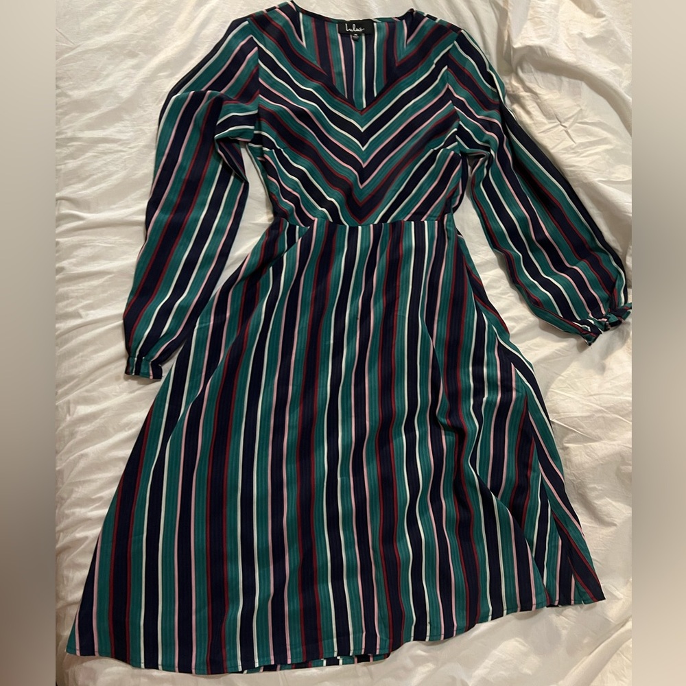 Knee length stripe dress